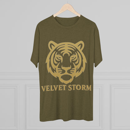 Stylish Tiger Graphic Tee, Unisex Tri-Blend Crew T-Shirt, Animal Lover Gift, Casual Wear, Trendy Apparel, Velvet Storm