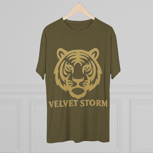 Stylish Tiger Graphic Tee, Unisex Tri-Blend Crew T-Shirt, Animal Lover Gift, Casual Wear, Trendy Apparel, Velvet Storm