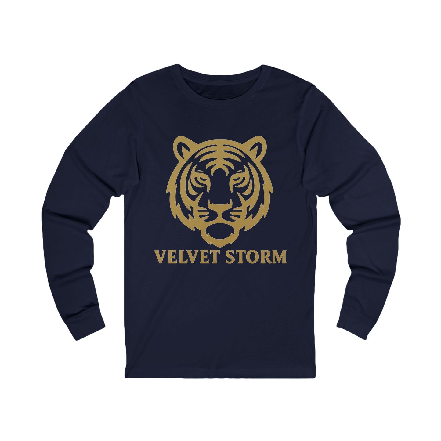 Velvet Storm Long Sleeve Tee, Unisex Fashion Top, Tiger Graphic Shirt, Casual Wear, Gift for Animal Lovers, Everyday Style