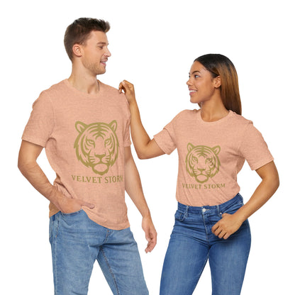 Stylish Tiger Print Tee, Unisex Jersey T-Shirt, Relaxed Fit Top, Gift for Wildlife Lovers, Casual Wear