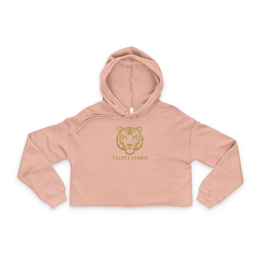 Stylish Women's Cropped Hoodie with Gold Tiger Design | Trendy Athleisure Wear, Gift for Fashion Lovers, Cozy Casual Outfit