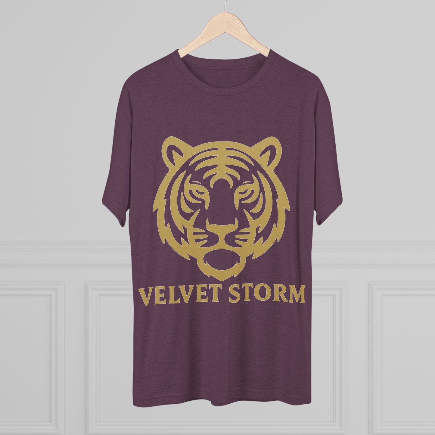 Stylish Tiger Graphic Tee, Unisex Tri-Blend Crew T-Shirt, Animal Lover Gift, Casual Wear, Trendy Apparel, Velvet Storm