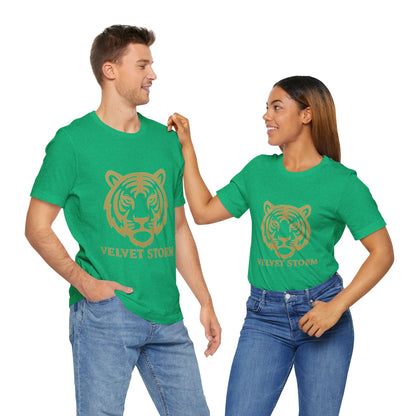 Stylish Tiger Print Tee, Unisex Jersey T-Shirt, Relaxed Fit Top, Gift for Wildlife Lovers, Casual Wear