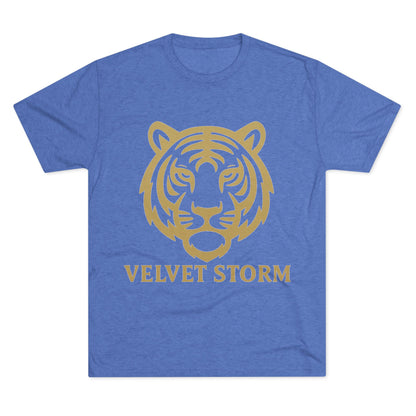 Stylish Tiger Graphic Tee, Unisex Tri-Blend Crew T-Shirt, Animal Lover Gift, Casual Wear, Trendy Apparel, Velvet Storm