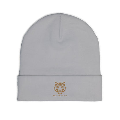 Embroidered Tiger Knit Beanie - Cozy Winter Hat, Gift for Animal Lovers, Stylish Beanie for Every Occasion, Winter Fashion