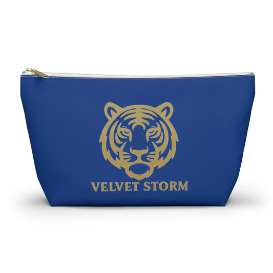 Velvet Storm Tiger Accessory Pouch - Stylish Makeup Bag, Travel Organizer, Gift for Her, Wild Animal Design, Cute Storage Solution