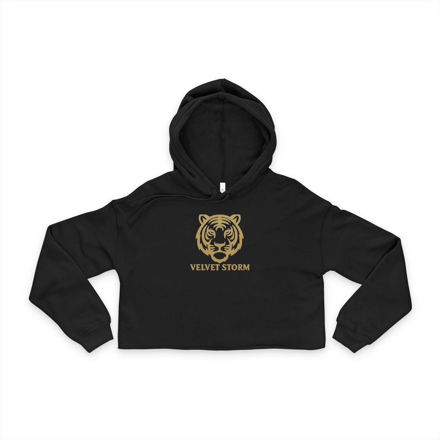 Stylish Women's Cropped Hoodie with Gold Tiger Design | Trendy Athleisure Wear, Gift for Fashion Lovers, Cozy Casual Outfit