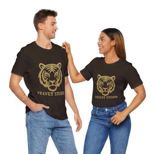 Stylish Tiger Print Tee, Unisex Jersey T-Shirt, Relaxed Fit Top, Gift for Wildlife Lovers, Casual Wear