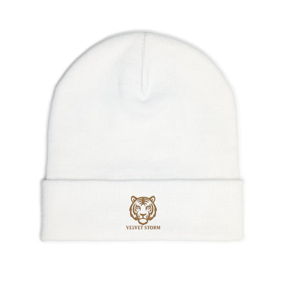 Embroidered Tiger Knit Beanie - Cozy Winter Hat, Gift for Animal Lovers, Stylish Beanie for Every Occasion, Winter Fashion