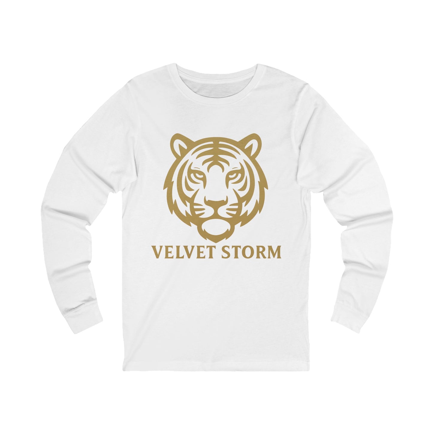 Velvet Storm Long Sleeve Tee, Unisex Fashion Top, Tiger Graphic Shirt, Casual Wear, Gift for Animal Lovers, Everyday Style