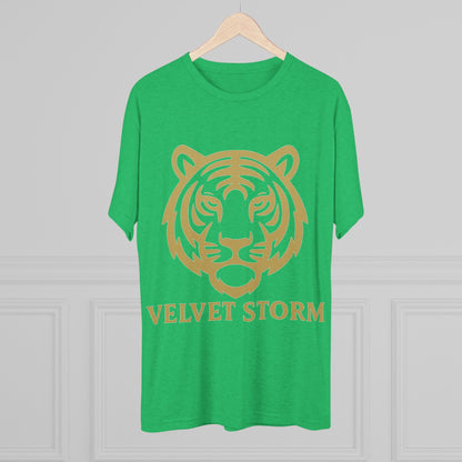 Stylish Tiger Graphic Tee, Unisex Tri-Blend Crew T-Shirt, Animal Lover Gift, Casual Wear, Trendy Apparel, Velvet Storm