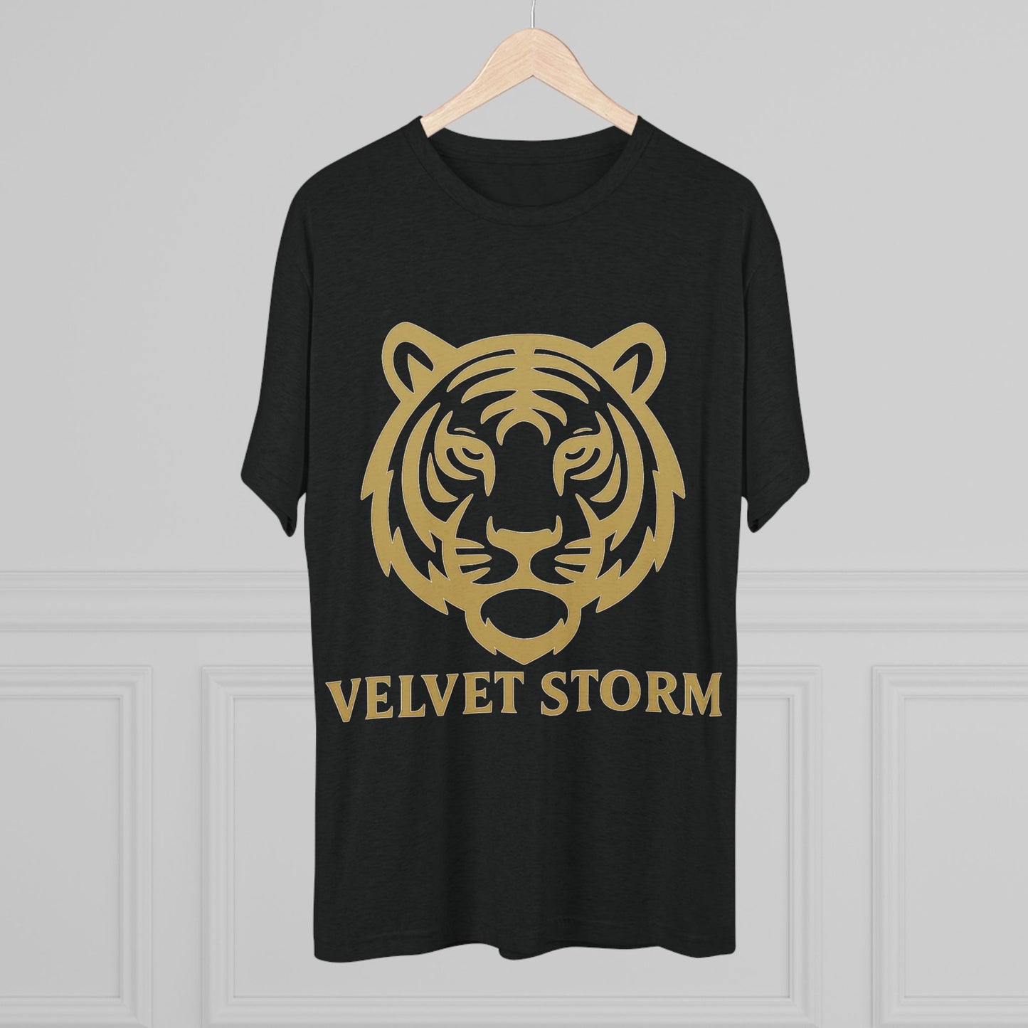 Stylish Tiger Graphic Tee, Unisex Tri-Blend Crew T-Shirt, Animal Lover Gift, Casual Wear, Trendy Apparel, Velvet Storm