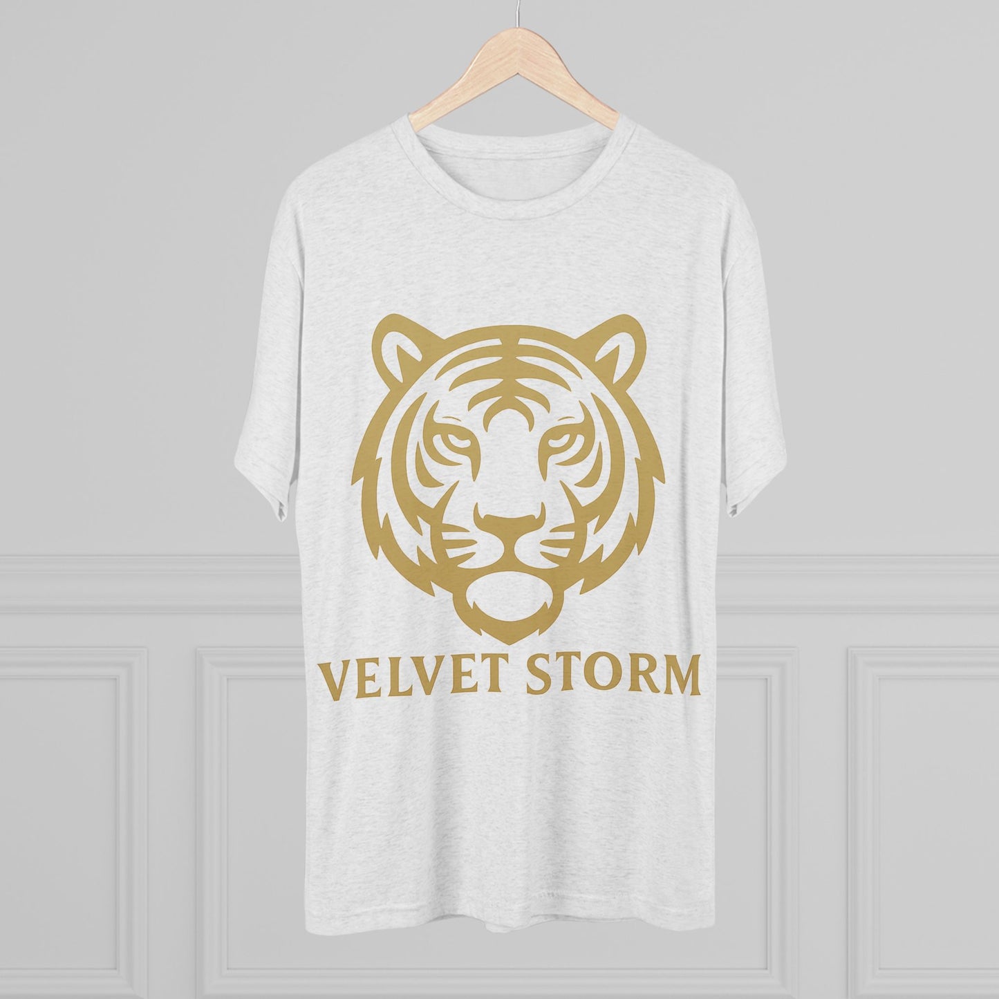 Stylish Tiger Graphic Tee, Unisex Tri-Blend Crew T-Shirt, Animal Lover Gift, Casual Wear, Trendy Apparel, Velvet Storm