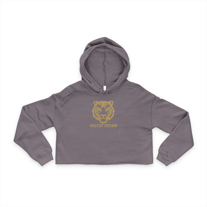 Stylish Women's Cropped Hoodie with Gold Tiger Design | Trendy Athleisure Wear, Gift for Fashion Lovers, Cozy Casual Outfit