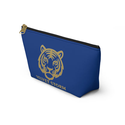 Velvet Storm Tiger Accessory Pouch - Stylish Makeup Bag, Travel Organizer, Gift for Her, Wild Animal Design, Cute Storage Solution