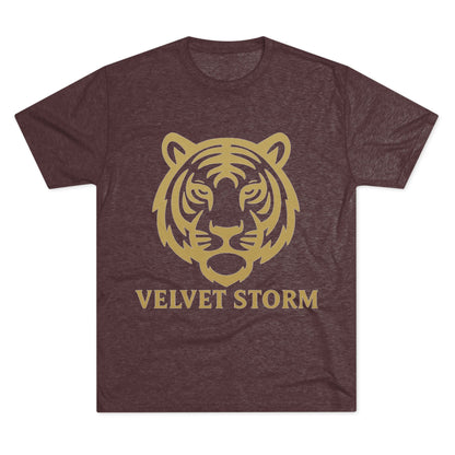Stylish Tiger Graphic Tee, Unisex Tri-Blend Crew T-Shirt, Animal Lover Gift, Casual Wear, Trendy Apparel, Velvet Storm