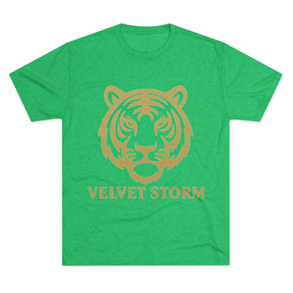 Stylish Tiger Graphic Tee, Unisex Tri-Blend Crew T-Shirt, Animal Lover Gift, Casual Wear, Trendy Apparel, Velvet Storm