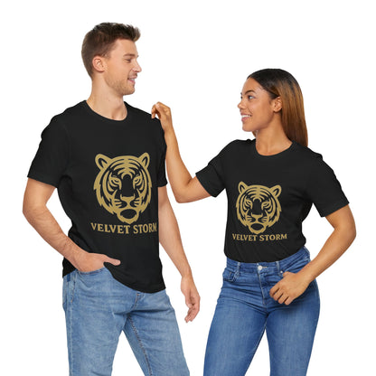 Stylish Tiger Print Tee, Unisex Jersey T-Shirt, Relaxed Fit Top, Gift for Wildlife Lovers, Casual Wear