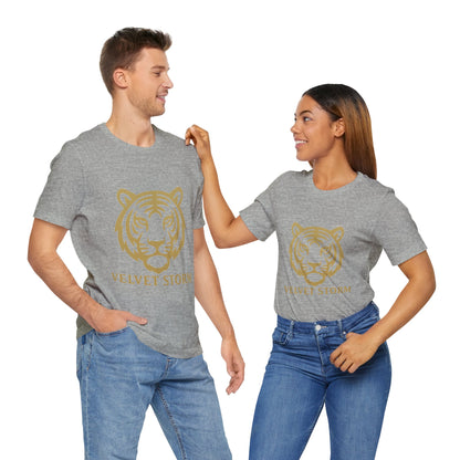 Stylish Tiger Print Tee, Unisex Jersey T-Shirt, Relaxed Fit Top, Gift for Wildlife Lovers, Casual Wear